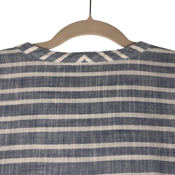 Athleta Stripe Barbados Mini Dress Sz S Cover Up Striped Blue White Cotton - Picture 7 of 7
